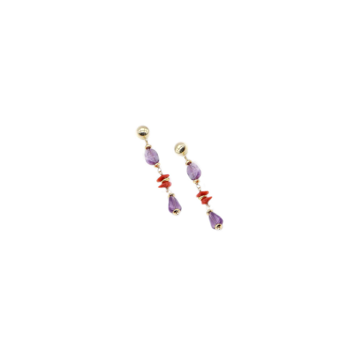 PEMDIENTES DE CORAL Y FLUORITA