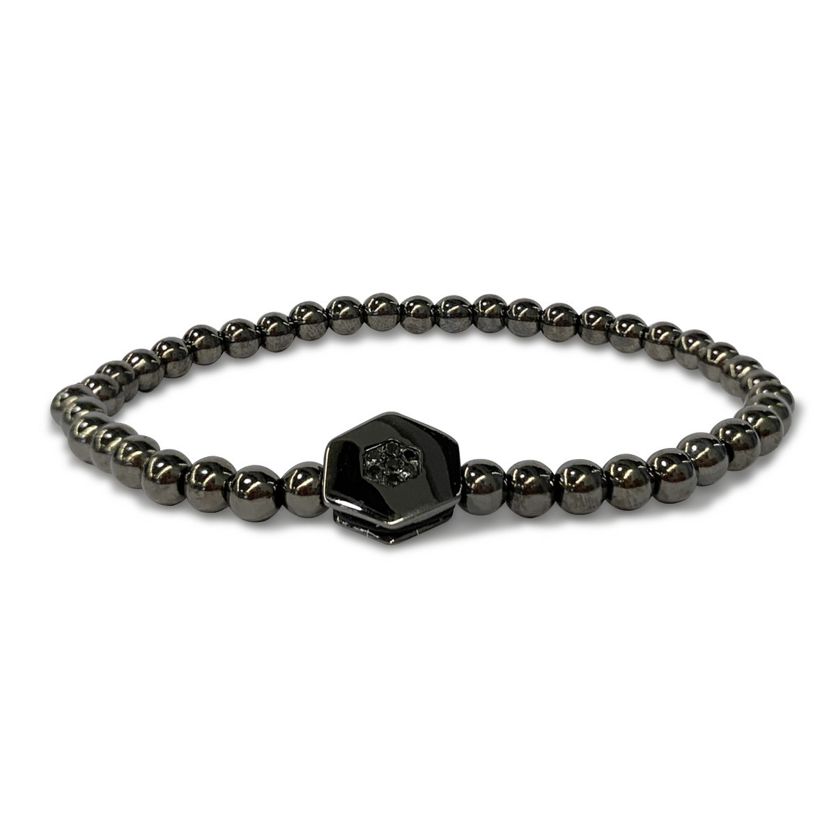 RUTHENIUM SILVER ELASTIC BRACELET