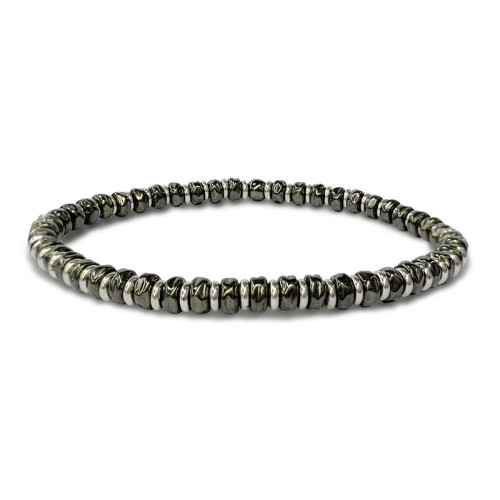 PULSERA ELÁSTICA DE PLATA RUTENIO