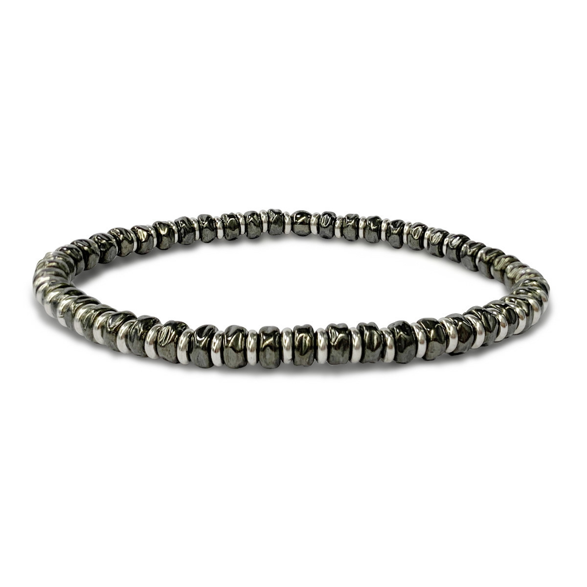 PULSERA ELÁSTICA DE PLATA RUTENIO