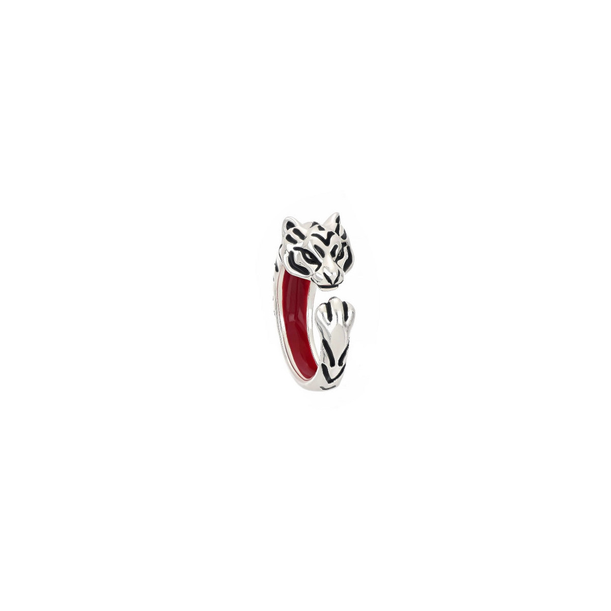 POLISHED SILVER TIGER RING