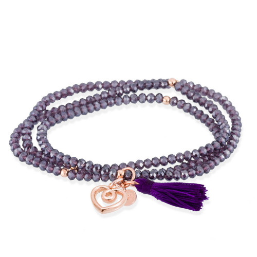 PULSERA ZEN PURPLE EN PLATA ROSA