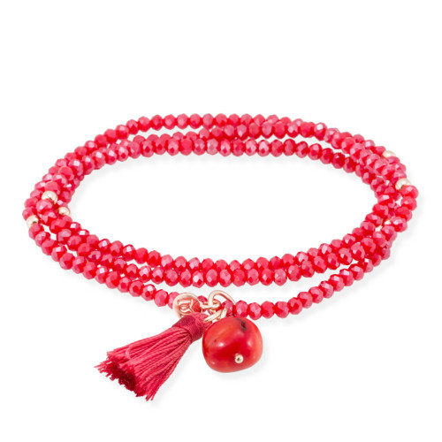 PULSERA ZEN CORAL EN PLATA ROSA