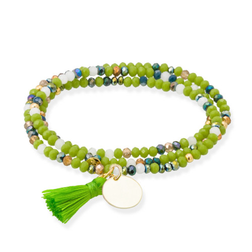 PULSERA ZEN PISTACHO NEON CON MEDALLA