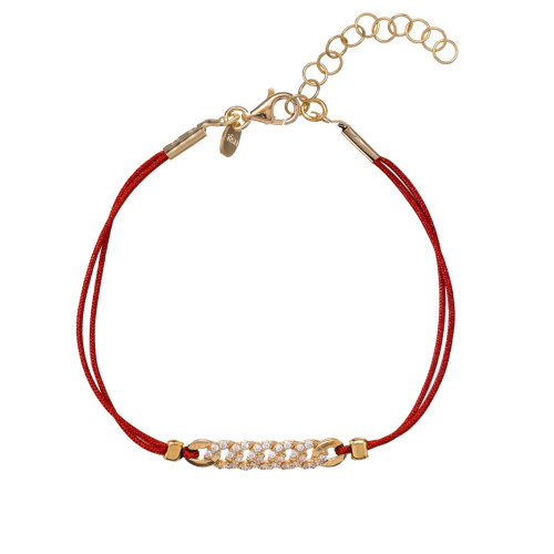 PULSERA DE HILO CON CADENA RÍGIDA