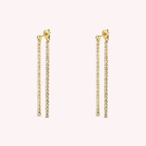 PENDIENTES LARGOS ISIS CRISTAL / DORADOS