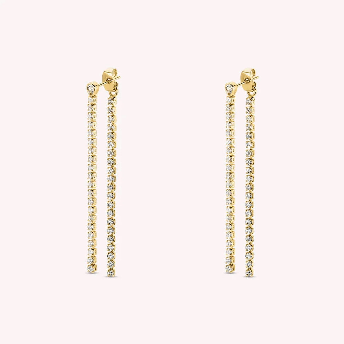 PENDIENTES LARGOS ISIS CRISTAL / DORADOS