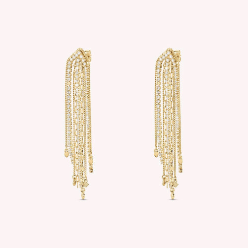 ISIS CRYSTAL / GOLD PLATED LONG EARRINGS