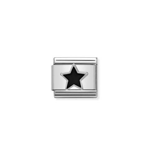 LINK COMPOSABLE CLASSIC ESTRELLA NEGRA EN PLATA