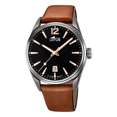 RELOJ LOTUS NEGRO CORREA DE PIEL