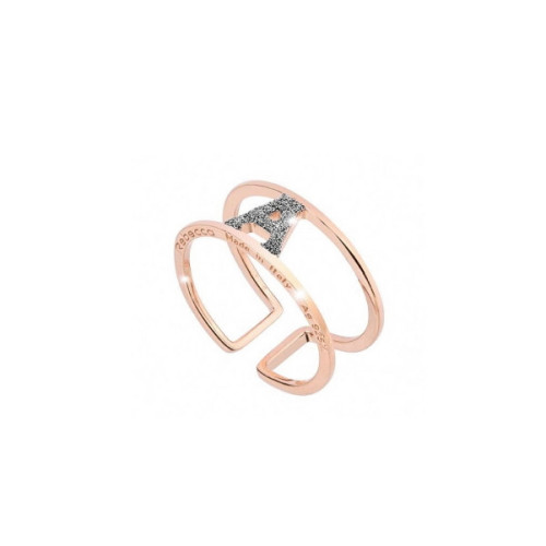ANILLO JOLIE A DE PLATA ROSADA Y POLVO DE DIAMANTES. SJOARA61