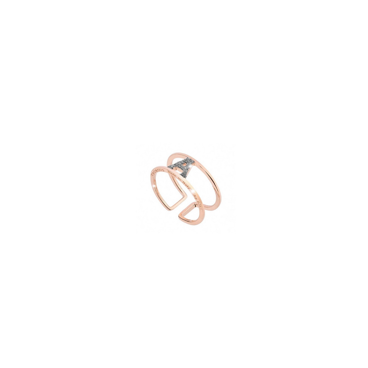 ANILLO JOLIE A DE PLATA ROSADA Y POLVO DE DIAMANTES. SJOARA61