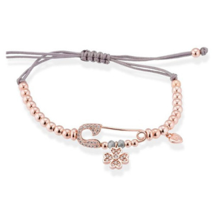 PULSERA LUCK GRIS EN PLATA ROSA MARINA GARCÍA  90320US