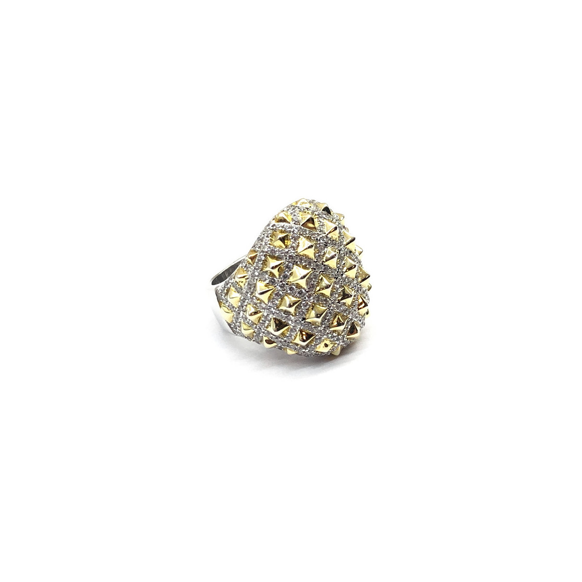 ANILLO BICOLOR CON CIRCONITAS
