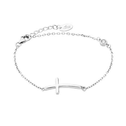 LOTUS SILVER CROSS BRACELET