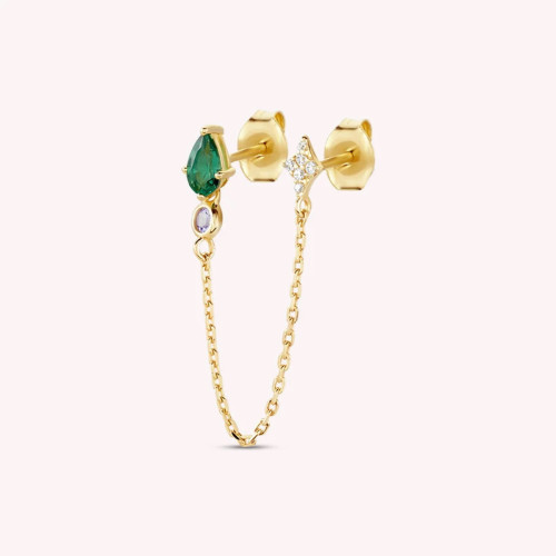 MINI ASTRAL PIERCING GREEN GOLD