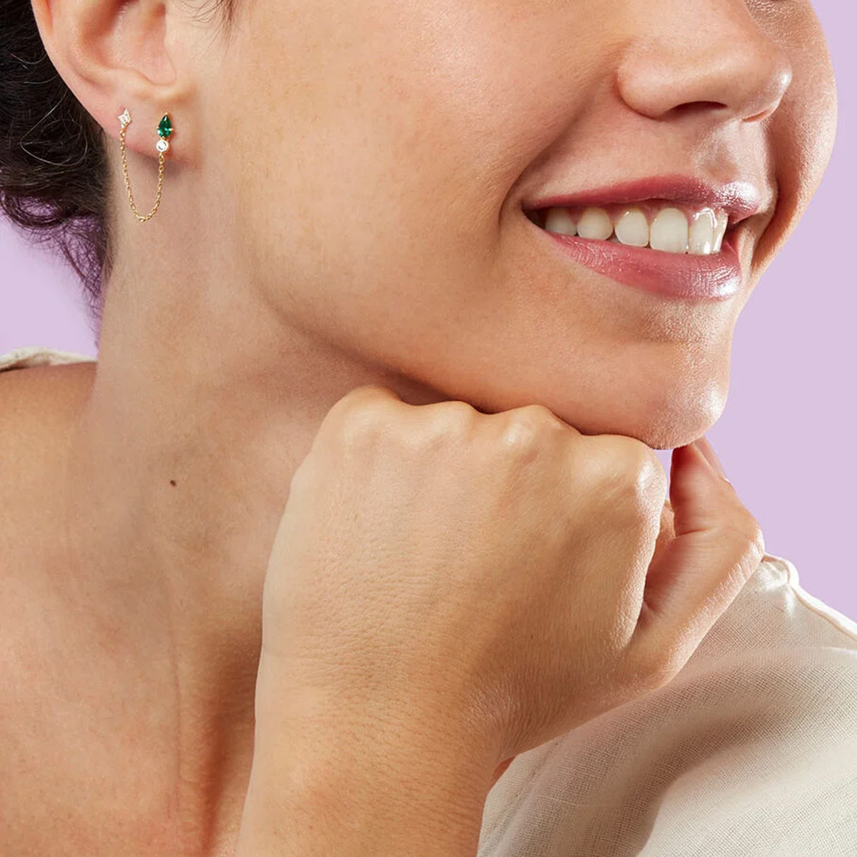 MINI ASTRAL PIERCING GREEN GOLD