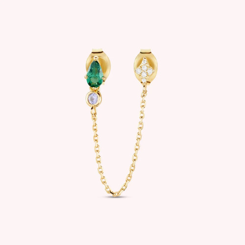 MINI ASTRAL PIERCING GREEN GOLD