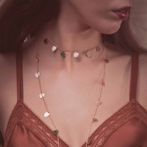 COLLAR MONSTERA SIETE HOJAS