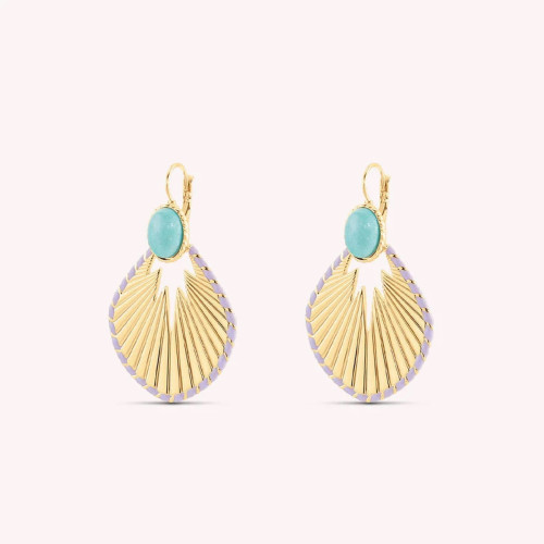 LONG HARLEQUIN AMAZONITE EARRINGS