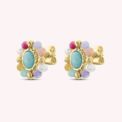 PENDIENTES CORTOS ARLEQUIN MULTICOLOR