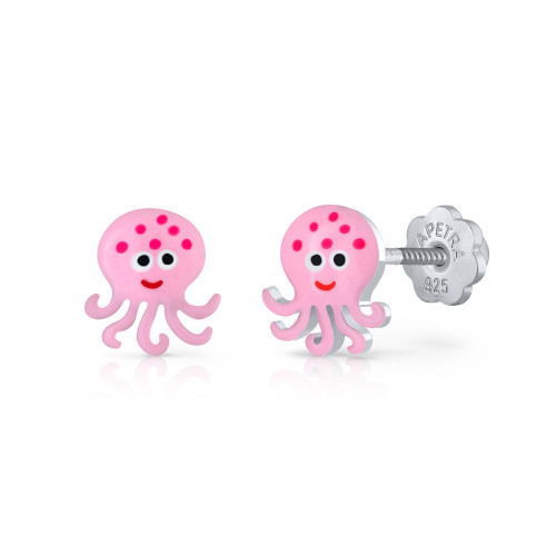 PINK OCTOPUS EARRING