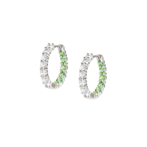 HOOP EARRINGS CHIC&CHARM JOYFUL EDITION GREEN AND WHITE STONES