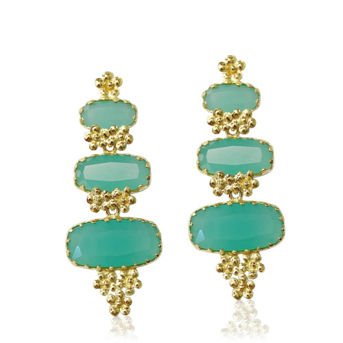 PENDIENTES CON FLORECITAS DORADOS
