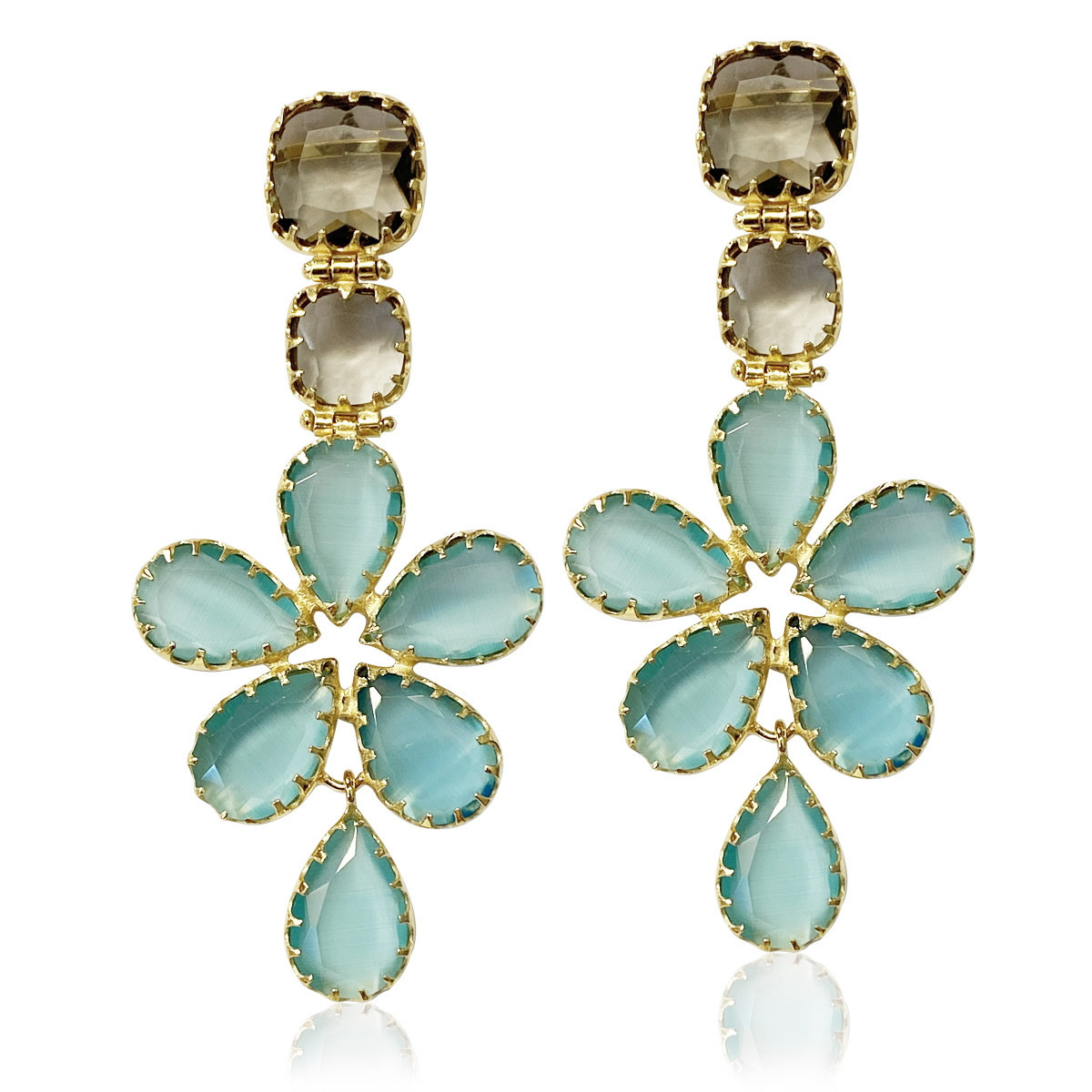 PENDIENTES FLOR DE CRISTALES