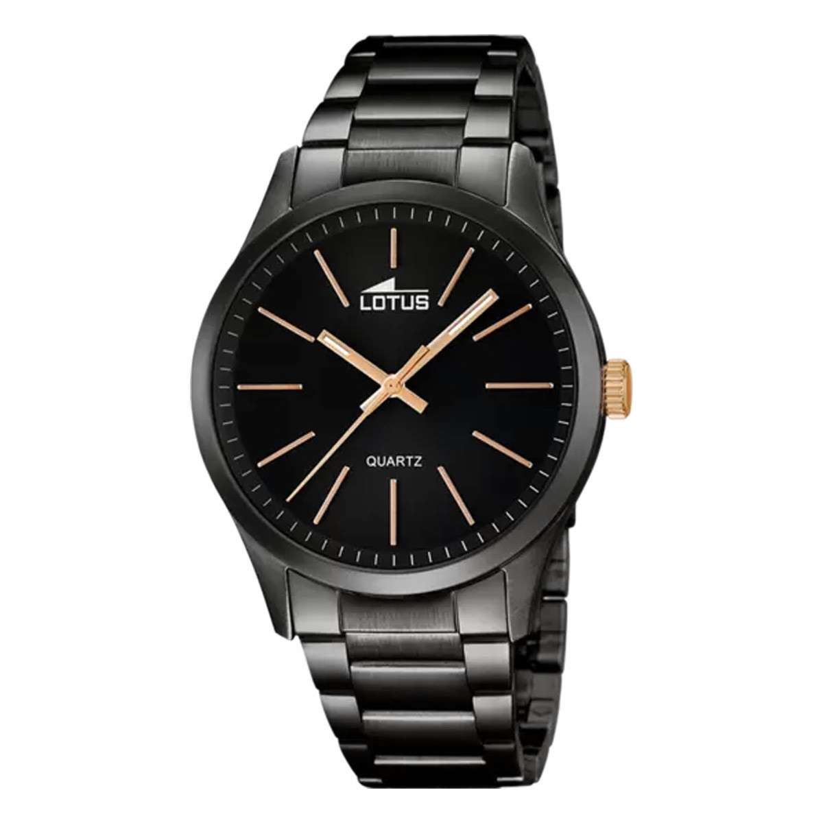 RELOJ LOTUS NEGRO CORREA DE ACERO