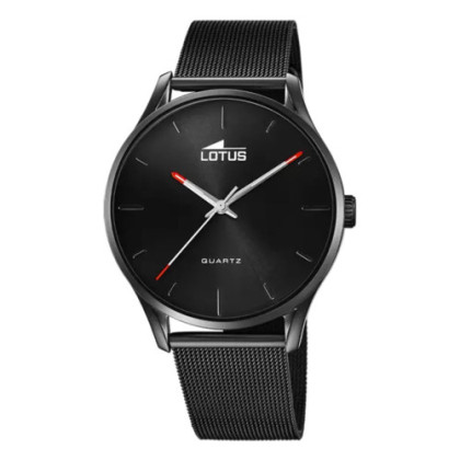 RELOJ LOTUS NEGRO CORREA DE ACERO