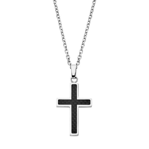 COLLAR CRUZ LOTUS STYLE MEN IN BLACK, ACERO