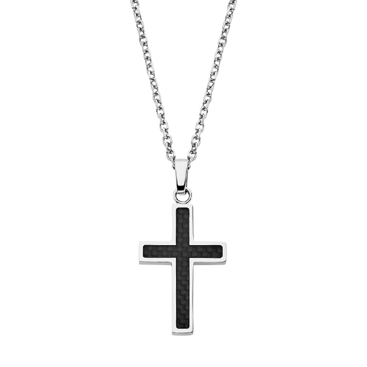COLLAR CRUZ LOTUS STYLE MEN IN BLACK, ACERO