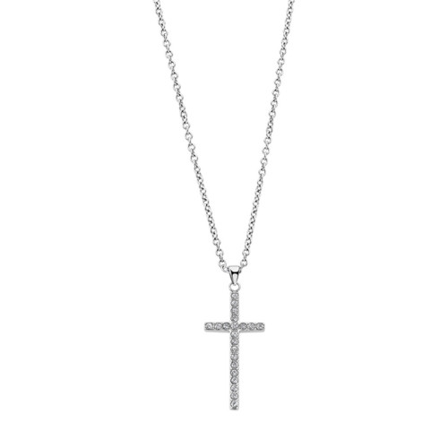 COLLAR CRUZ LOTUS STYLE ACERO INOXIDABLE