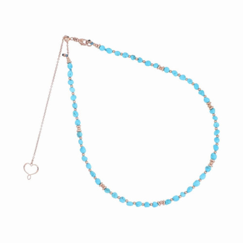 COLLAR REDONDO CORTO FULL TURQUESA