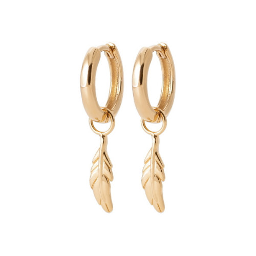HOOP EARRINGS WITH FEATHER