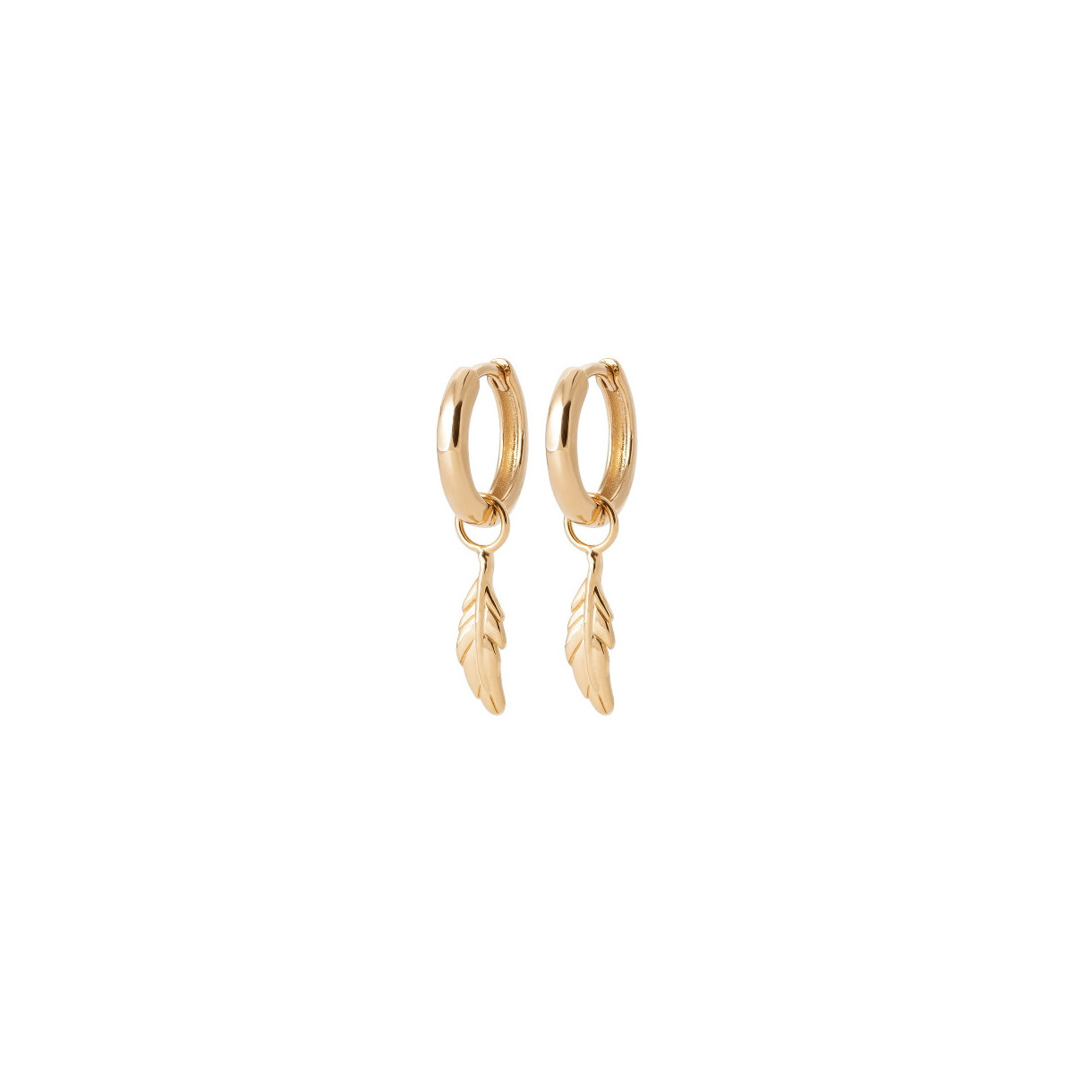 HOOP EARRINGS WITH FEATHER