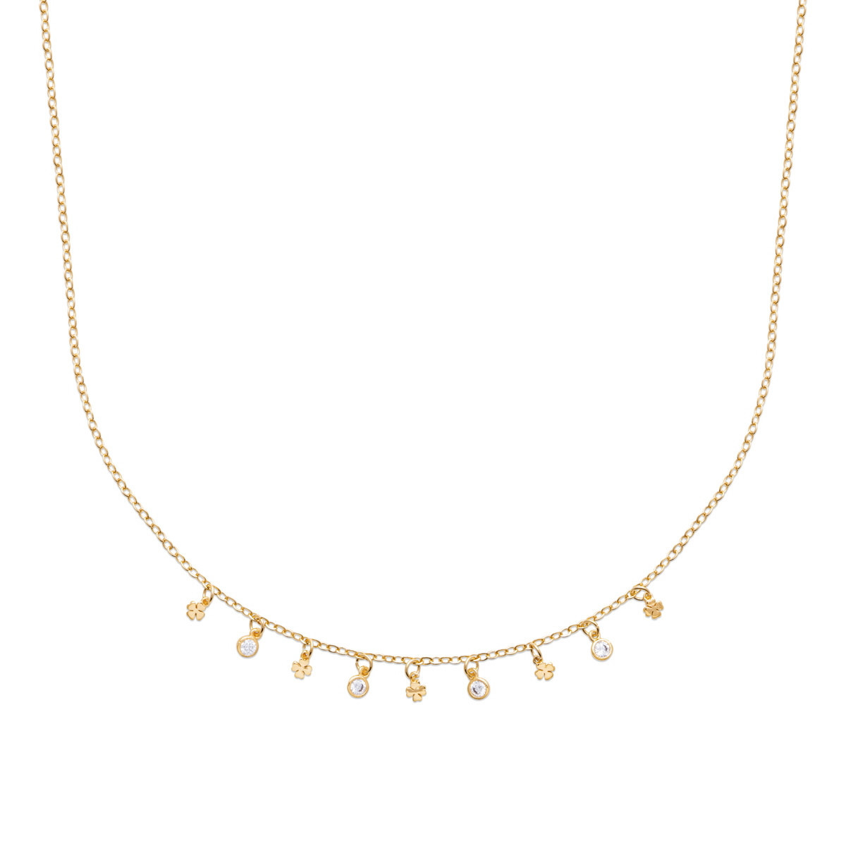 COLLAR DE TRÉBOLES Y CIRCONITAS