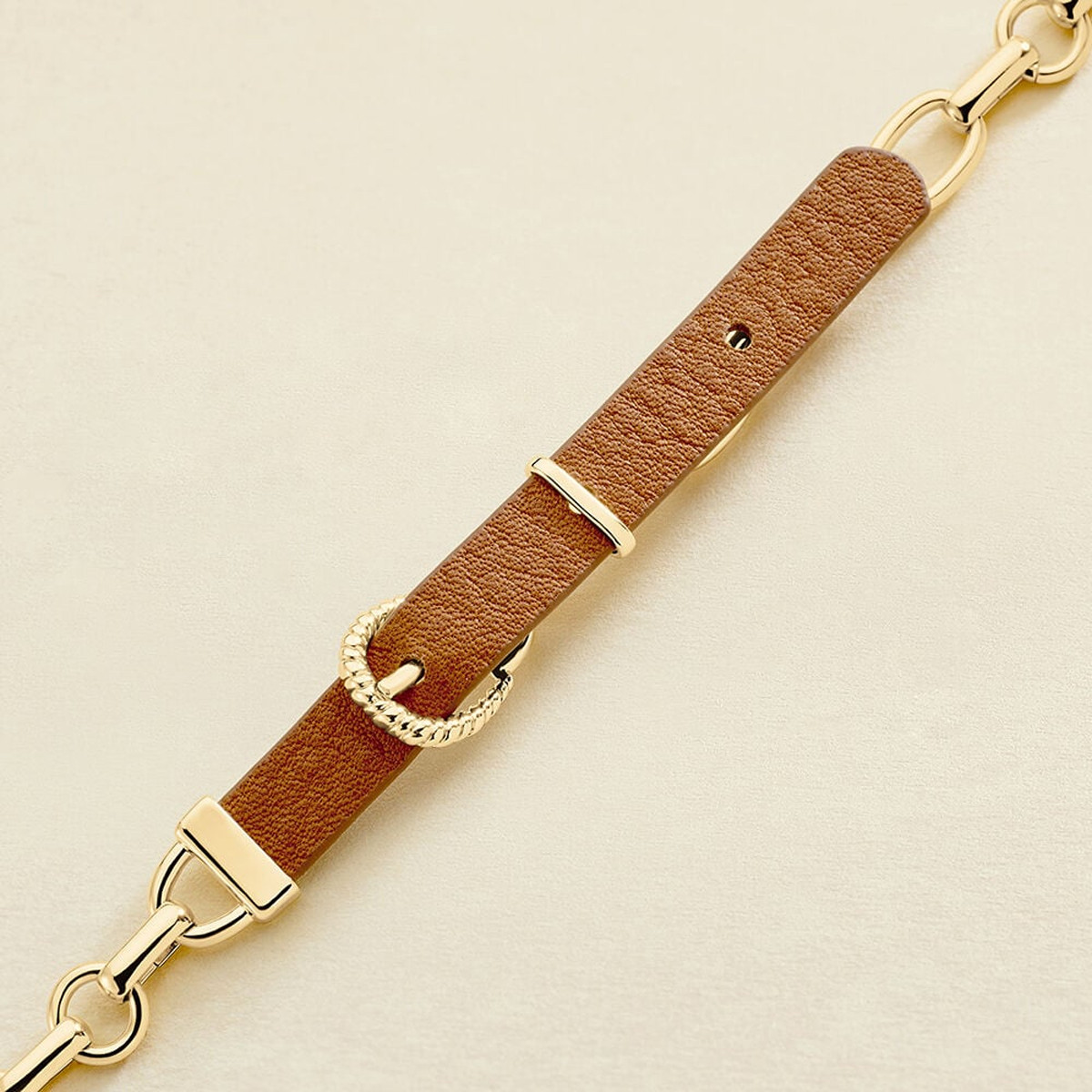 PULSERA DE CADENA TWIGGY ORO / CAMEL