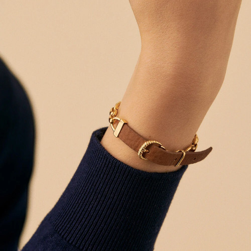 PULSERA DE CADENA TWIGGY ORO / CAMEL