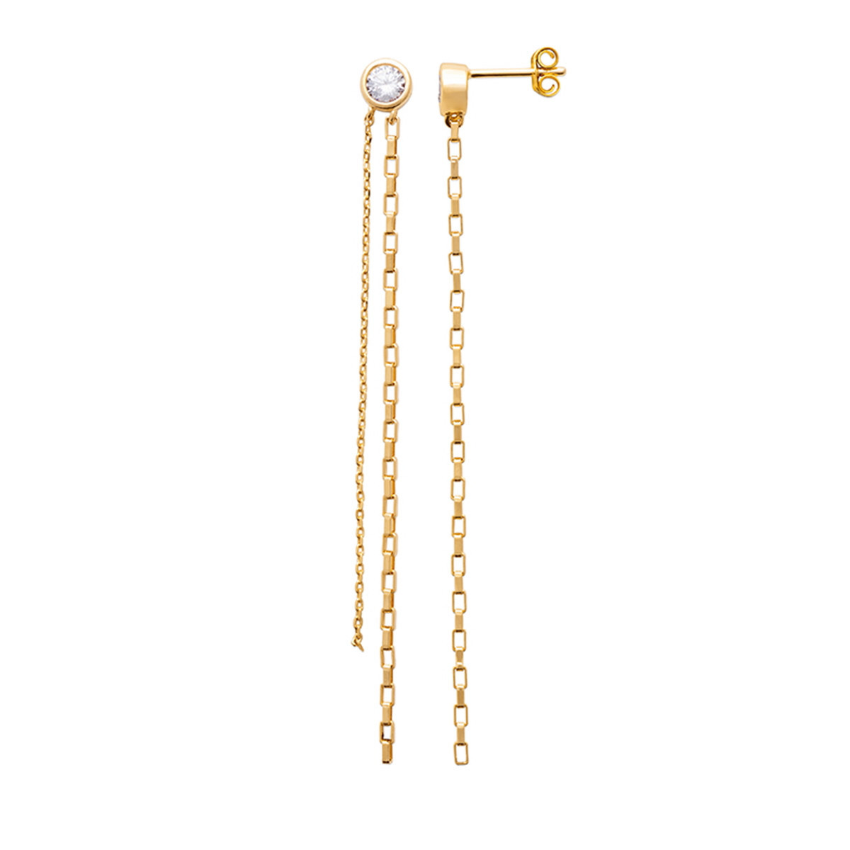 DOUBLE CHAIN LONG EARRINGS