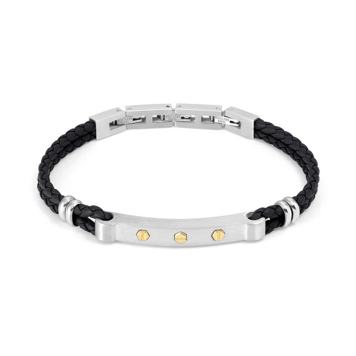 PULSERA MANVISION CON DETALLE TORNILLO ORO