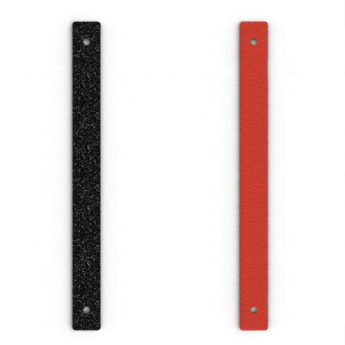 BANDA DE CUERO - PULSERAS, NEGRO GLITTER / ROJO