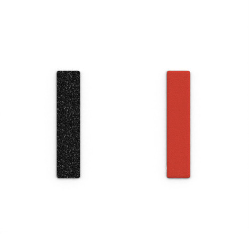 BANDA DE CUERO - ANILLOS BLACK GLITTER / RED