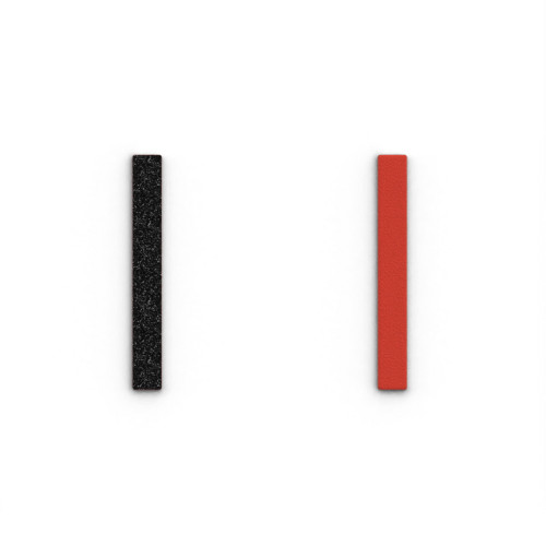 BANDA DE CUERO - ANILLOS BLACK GLITTER / RED