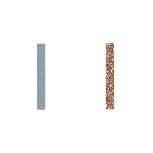 LEATHER BAND - PASTEL BLUE / GLITTER PINK RINGS