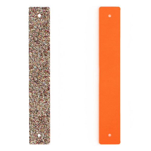 LEATHER BAND - BRACELET MULTICOLOURED GLITTER / TANGERINE