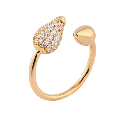 ANILLO TULIPE EN BRONCE Y CIRCONITAS