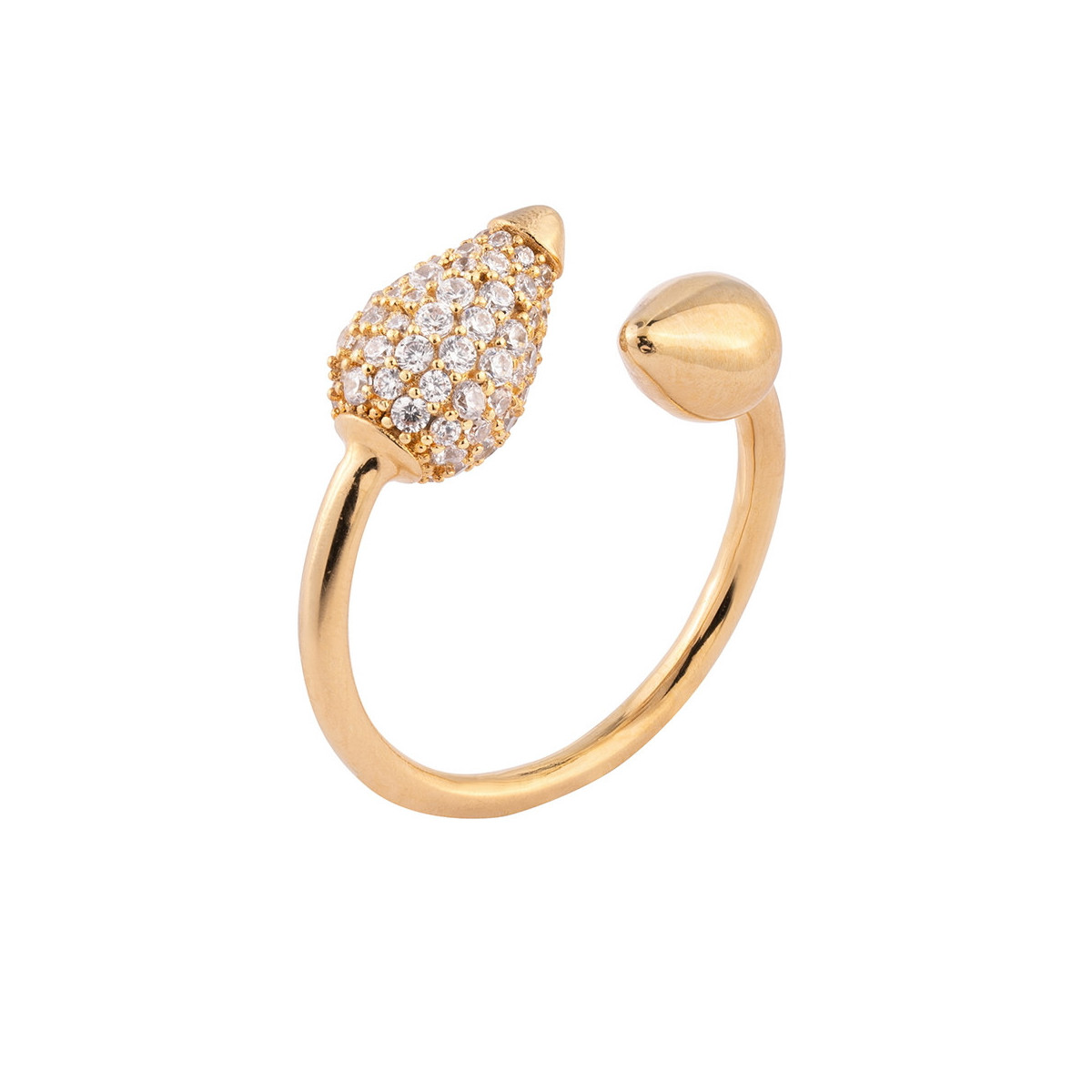 ANILLO TULIPE EN BRONCE Y CIRCONITAS