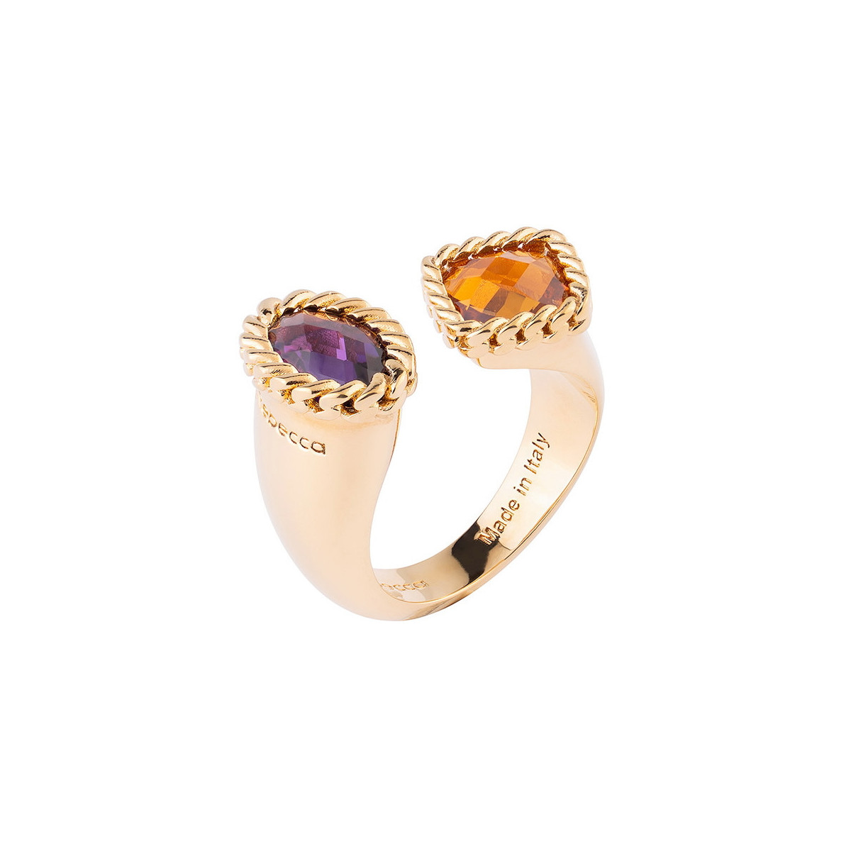 ANILLO COCKTAIL PIEDRAS VIOLETA & MARRÓN